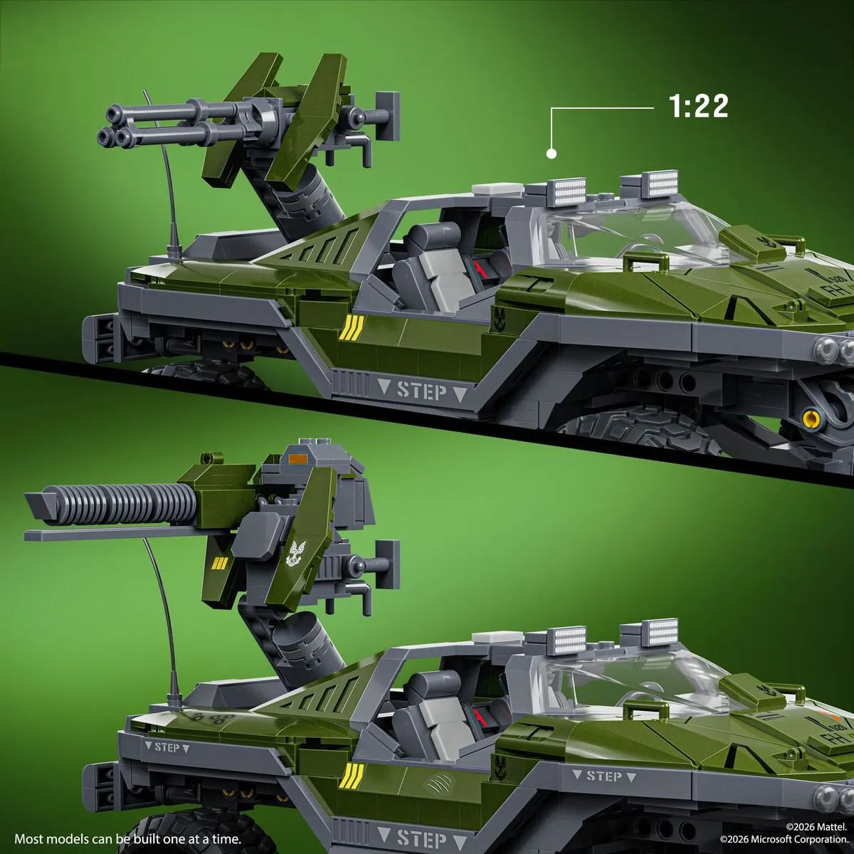 PREVENTA Mattel Brick Shop Elite Halo UNSC M12 Warthog – Escala 1:22