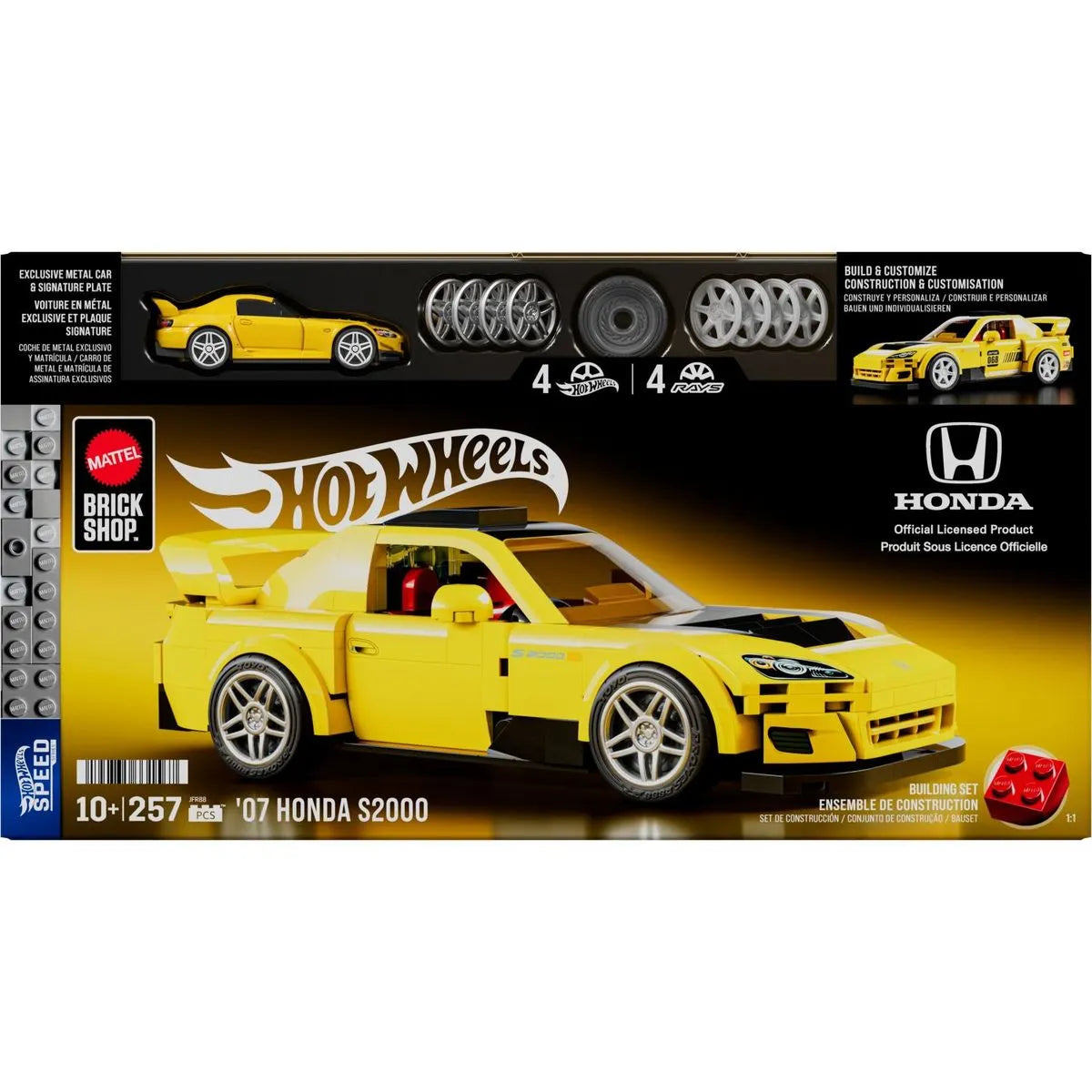 Mattel Brick Shop Hot Wheels Honda S2000 2007 – Auto de Construcción Escala 1:32