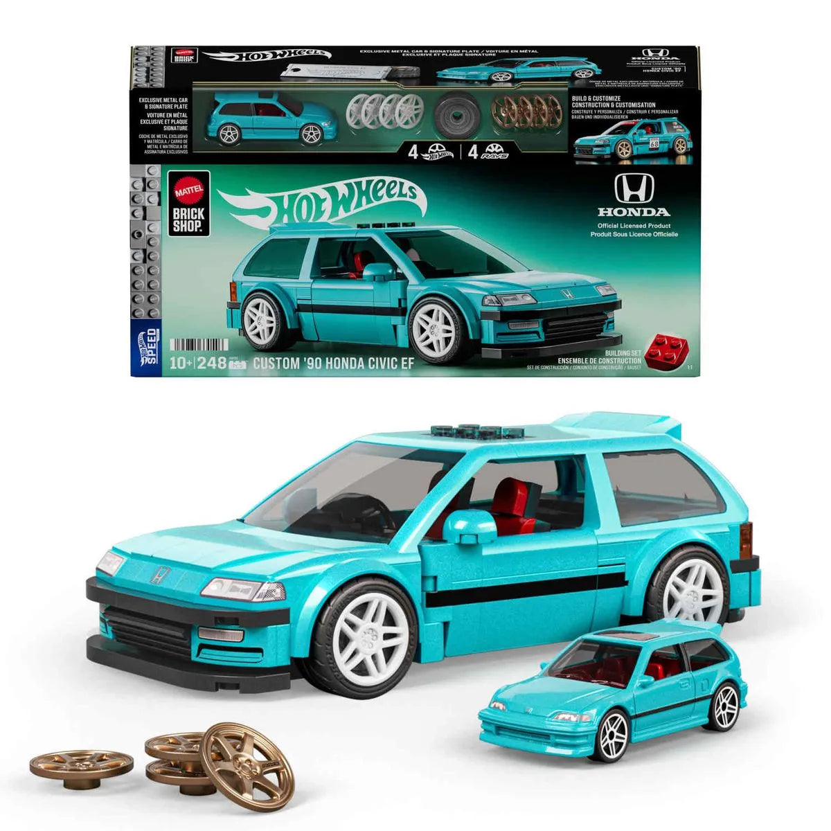 Mattel Brick Shop Hot Wheels Speed Honda Civic EF 1990 – Escala 1:32