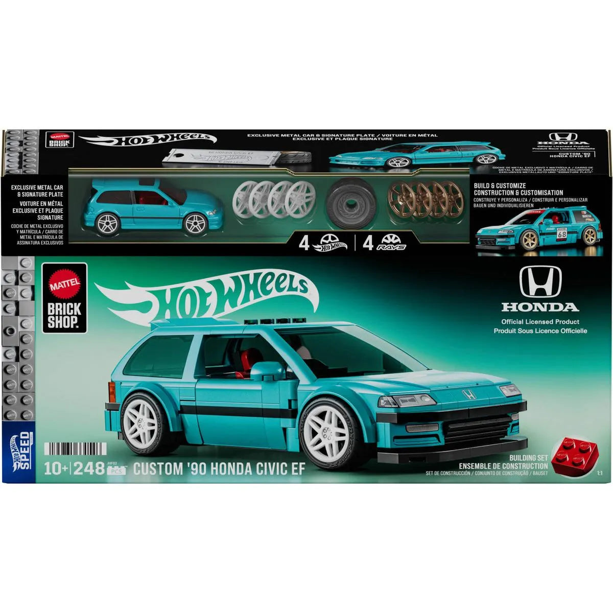 Mattel Brick Shop Hot Wheels Speed Honda Civic EF 1990 – Escala 1:32