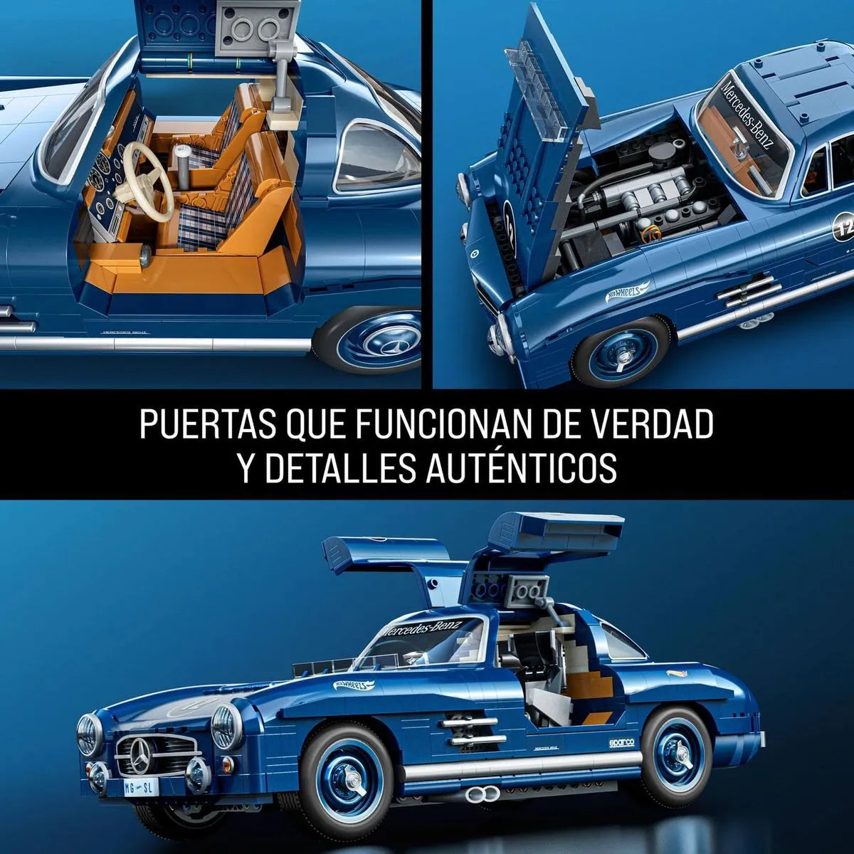 Mattel Brick Shop Hot Wheels Mercedes-Benz 300 SL – Auto de Construcción Premium Escala 1:12