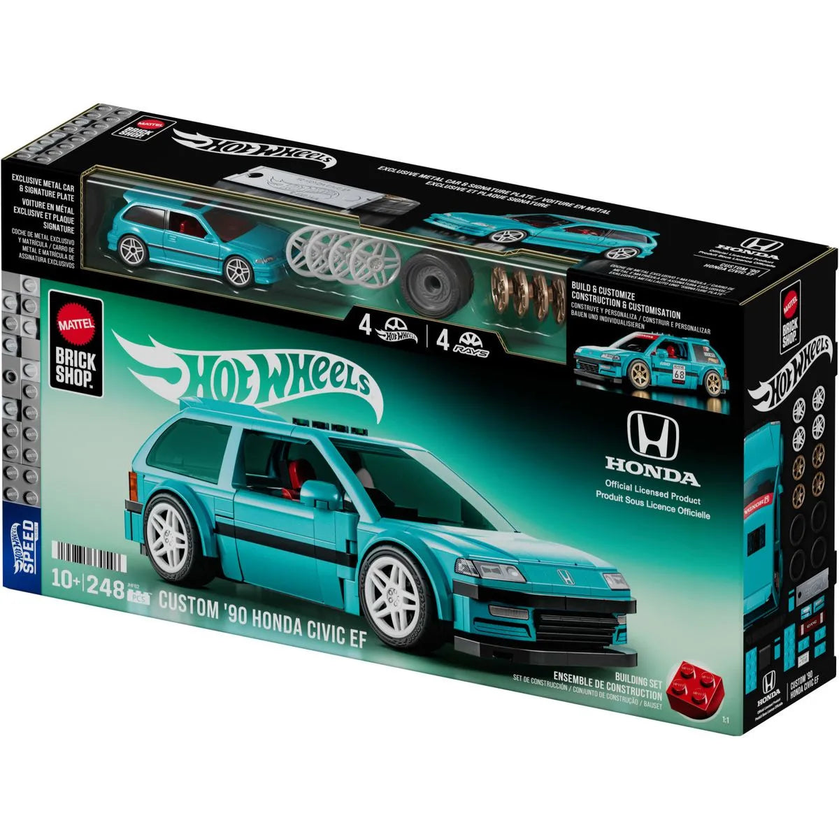 Mattel Brick Shop Hot Wheels Speed Honda Civic EF 1990 – Escala 1:32